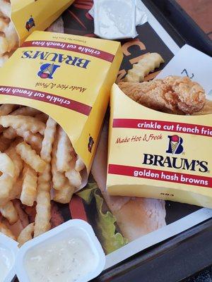 Crinkle cut fries & chicken strip meal