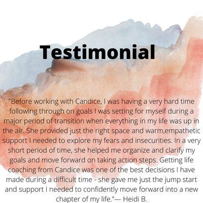 Testimonial from Heidi B.