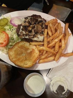 Mushroom Swiss burger