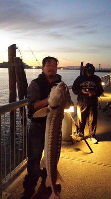 Andrew With his keeper sturgeon at Vallejo Waterfront