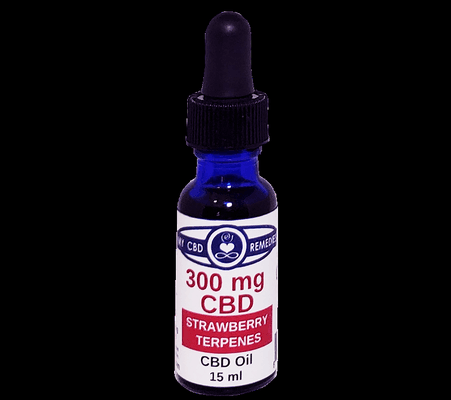 1mg CBD per drop plus strawberry Terpenes. Approx 300 drops/ bottle