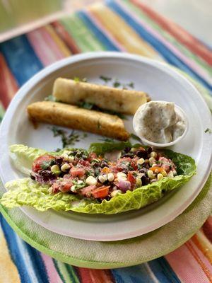 Crispy black bean and raw tacos