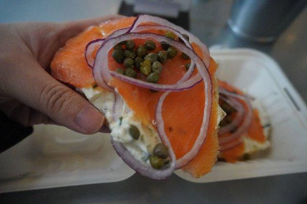 Lox open face sandwich