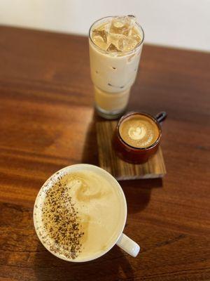 Iced Sweet Pine latte, cortado, dirty chai