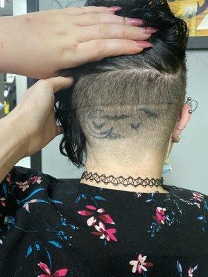 Undercut with a fade and line shaved in