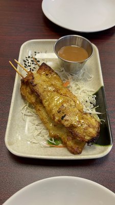 Chicken satay appetizer