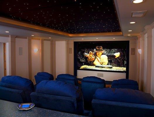 Awesome Home Theater with Star Field ceiling.