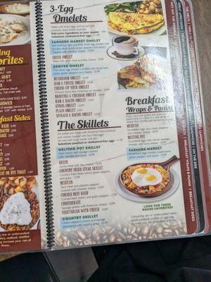 Breakfast menu