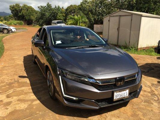 Winter Honda car in Hawaii. Shaka