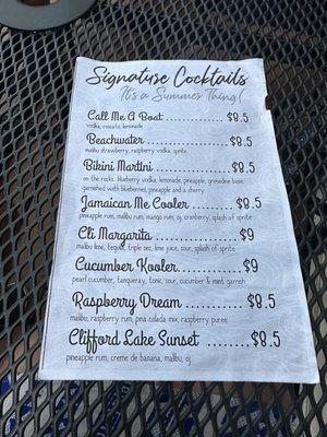 Signature cocktails