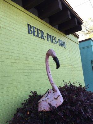 Place has been open since '43. Looking forward to trying the BBQ Flamingo and a pie!