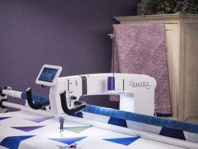 HANDI QUILTER AMARA 20″ LONG ARM MACHINE WITH 12′ STUDIO FRAME TWO WITH PRO-STITCHER