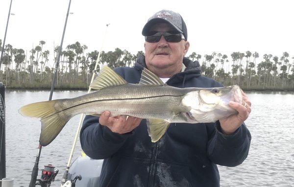 Ed with a nice snook. Great way to start 2018