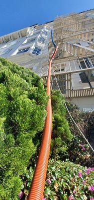 My hoses can reach 8th floor of the apartment building.