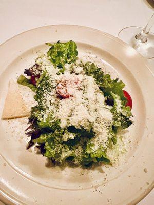 House Salad with lots of fresh grated cheese