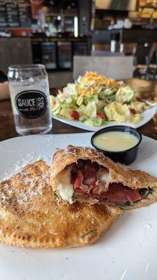 Carmen Calzone + Smoke House Salad