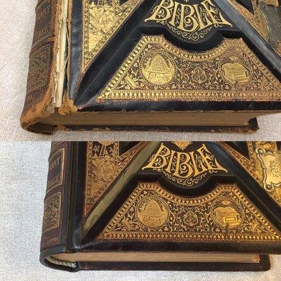 For restorable leather, we can condition, and often touch up the dye as well, to bring back the beauty of the original binding.