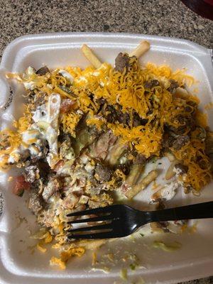 Carne asada fries with barely any fries AT ALL