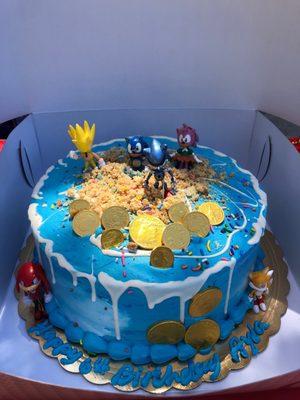 My daughter's Sonic theme cake