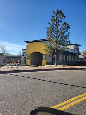 Side view of car wash