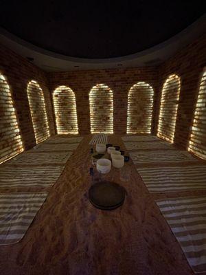 soundbath in the salt room