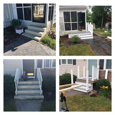 Removed cement stairs with my skid steer jackhammer and rebuilt new deck