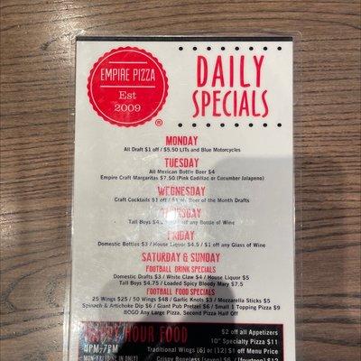 Daily Specials