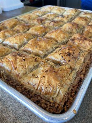 Baklava fresh out of the oven.