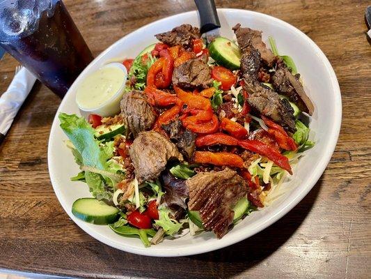 Steak tip salad - my husband couldn't stop raving