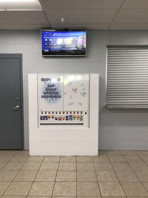 Vending machine for laundry accessories.