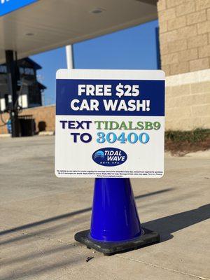 Free car wash? Yes! Join the Tidal Text and we'll treat you to our Ceramic Sea Gloss wash as our guest.