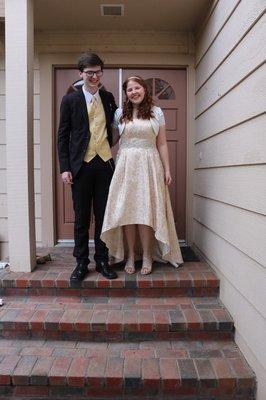 Our daughter on her way to prom in her Napadashery dress. This will be our go-to formal wear shop from now on !