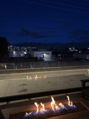 Roof top bar fire pit