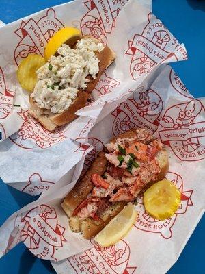 Crab roll and lobster roll