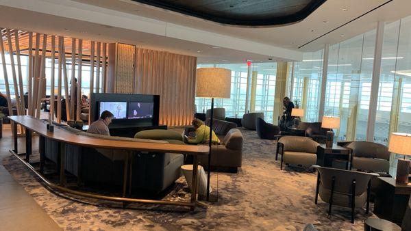 Lounge area overlooking terminal