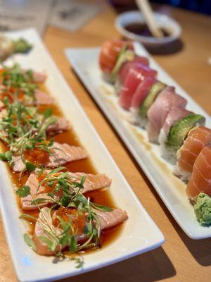 Salmon Sashimi, Rainbow Roll