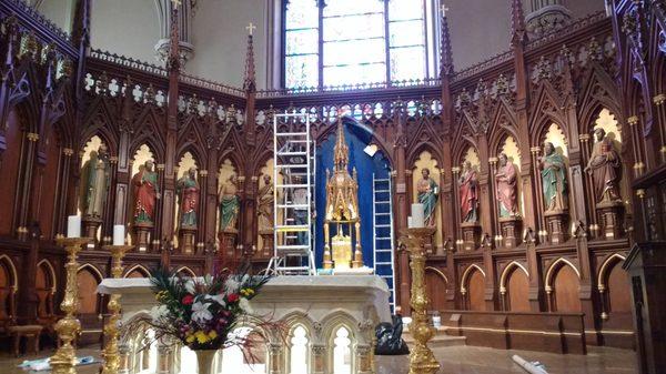 The Basilica of St. Patrick's Old Cathedral Painting Installation