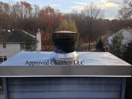 New one piece stainless steel chase cover is what will stop water leaks into your chimney.