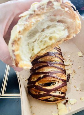 The almond croissant (featured) and the chocolate croissant. Yummy!!