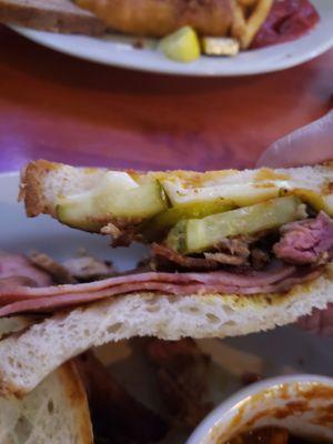 Inside cuban sandwich