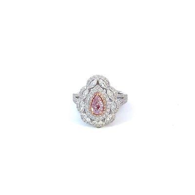 Fancy Pink & White Diamond Ring