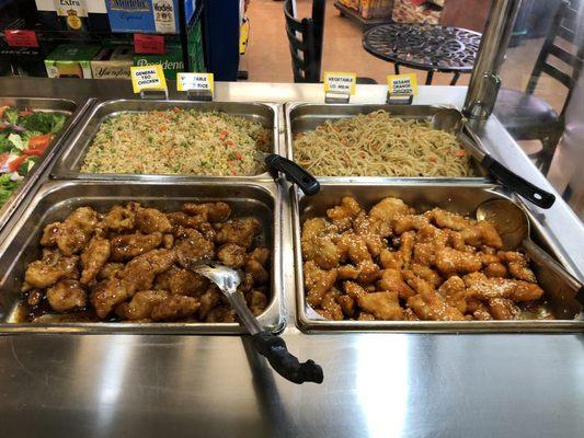 Asian food in the hot food station