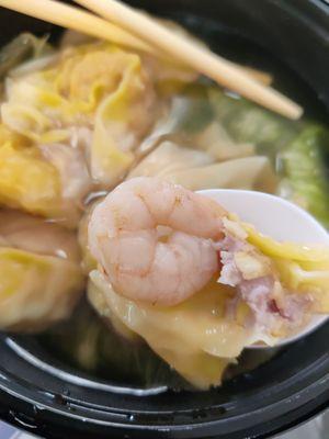 Each dumpling has a shrimp in it!