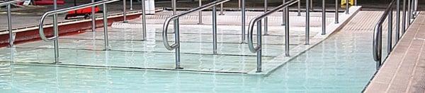 Our pool is wheelchair accessible with a zero depth entry.