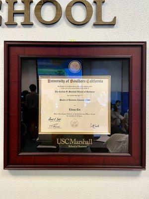 Ms. Elissa's USC Diploma (MBA)