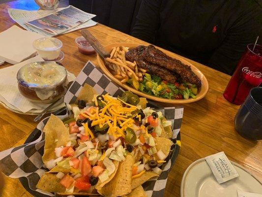 Rack of bbq ribs, French onion soup and loaded nachos = Nap Time