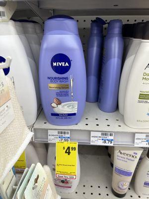 Nivea Body Wash with Shea Butter on sale but the sale price is the same as the competitors. However, CVS coupons make it cheaper!