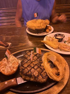 New York Strip and Steak & Mushroom Pie