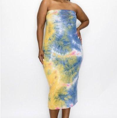 Plus size strapless dress