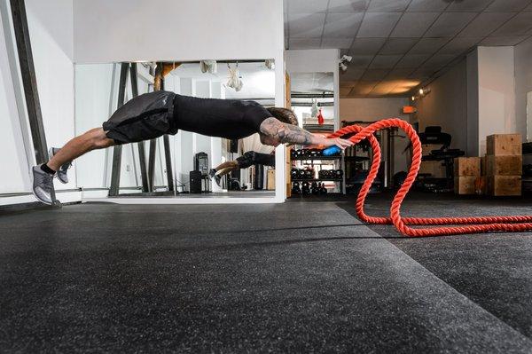 Personal Trainer Casey taking workouts to new heights...literally.